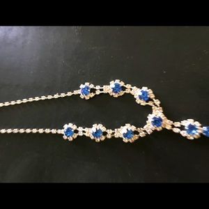 Blue and Clear Crystal Necklaces